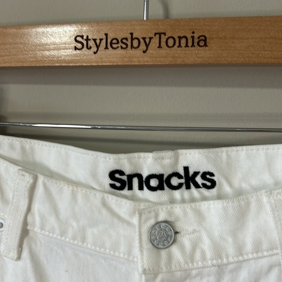MOTHER Snacks High Waist Twizzy Jean Skimp Sticky Rice White Straight Leg 34 NEW - Picture 6 of 14